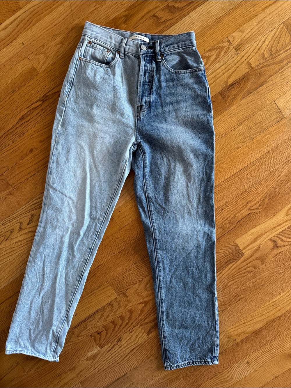 PacSun Two-Tone Light and Dark Blue High-Waist Jeans 100% cotton FUBU 25